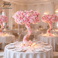 Décoration de table rose JINDY, centre de table, arrangements floraux, centre de table de mariage en soie, chemin de table fleuri