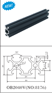 Produttore cinese 8176 profilo in <span class=keywords><strong>alluminio</strong></span> estruso con scanalatura <span class=keywords><strong>20x40</strong></span> v per stampante 3d 2020 2040 2060 2080 4080 - Product Image 3