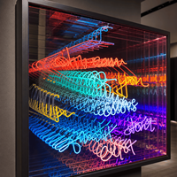 Enseigne néon miroir infini intérieur/extérieur, boîte lumineuse personnalisée en aluminium avec bande LED pour la décoration de maison, voiture, bar, hôtel, vitrine