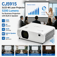 Projecteur laser 4K 3LCD CJ5915 pour entreprise, 5200 lumens avec haut-parleur intégré