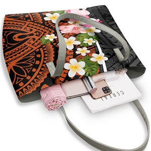 Promosyon özel Hawaiian kabile tasarım polinezya su geçirmez moda lüks PU deri kadın koltukaltı çanta büyük rahat kılıf - Product Image 5