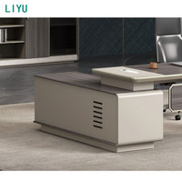 Ensemble de bureau de direction de luxe LIYU avec bibliothèque, contemporain, haut de gamme, en bois, extensible, convertible, sain, commercial