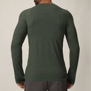 Camiseta de manga larga de secado rápido para deportes de otoño e invierno, ropa de Fitness para correr al aire libre para hombres, Top elástico de entrenamiento de tenis - Product Image 2