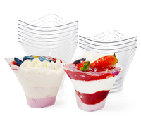 Mini gobelets à dessert en plastique transparent à mur unique pour apéritifs de fête au vin pouding à la crème glacée