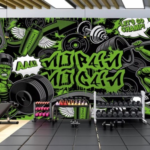 Papel Tapiz 3D Autoadhesivo Impermeable con Diseño de Personajes de <span class=keywords><strong>Anime</strong></span>, Gimnasio, Fitness, Deportes, Botánico Moderno para Sala de Estar - Product Image 4