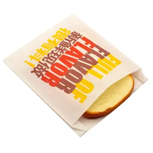 Grease Resistant Fry Chicken Bag Food Grade Greaseproof Fast Food French Fries Paper Bag With Customized Printing