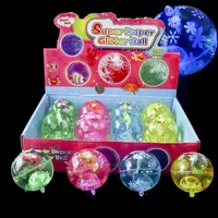 Bola de agua con luz LED para niños, juguete de pelota de salto YoYo de 65mm, de goma, parpadeante