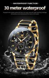 Relojes OLEVS 7004 para Hombre con Calendario, Relojes de Lujo de Acero Inoxidable con Correa de Cerámica, Relojes de Cuarzo con Manecillas Luminosas para Hombre de Negocios - Product Image 2