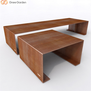 Banco Largo Portátil Moderno de Acero Corten para Exteriores, Muebles de Jardín para Villa, Hotel, Escuela - Product Image 6