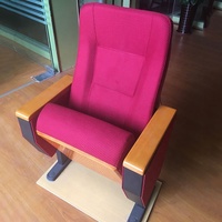 Chaise de l'auditorium mobile bleu rouge avec tablette d'écriture pour l'église, la salle de concert, les réunions et le bureau.