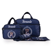 Deellt mode maman sac cinq pièces ensemble bébé couches couches sacs Nylon femmes sac à dos Polyester bébé sacs pour les mères