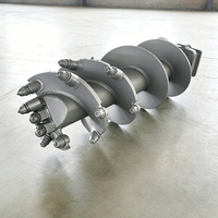 Tarière à hélice droite à double denture en acier allié robuste pour forage de fondations, taille personnalisée, directement de l'usine