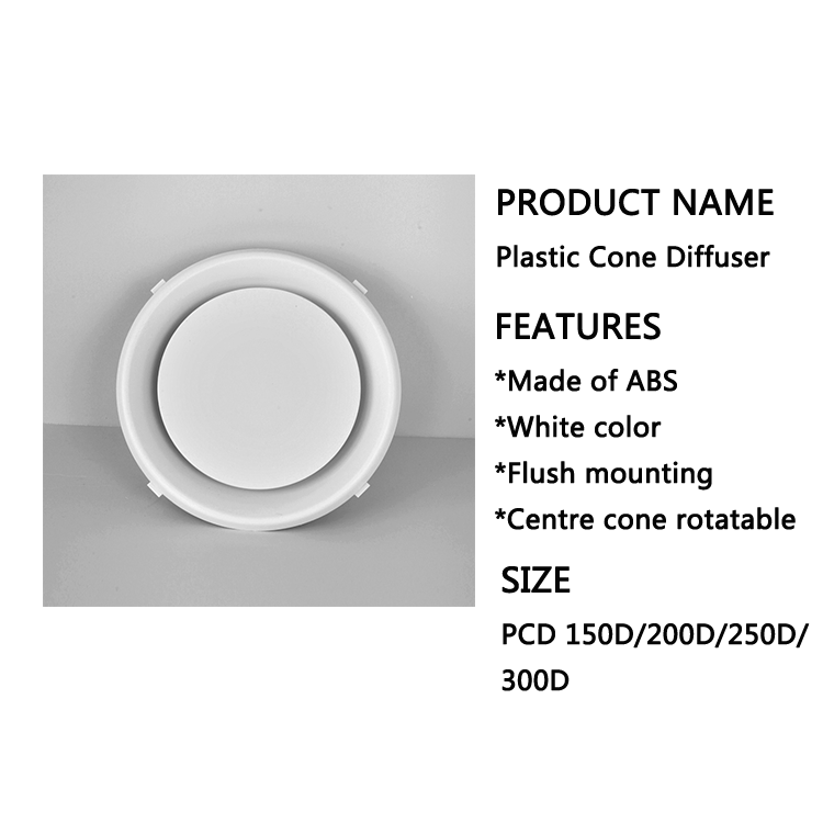 Plastic Ceiling Vent - Round Square Modern Design