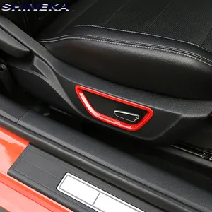 Sıcak satış araba iç aksesuarları gümüş/mavi/kırmızı koltuk ayarı düğme kapağı Trim düğme dekorasyon Ford Mustang 2015 için +
