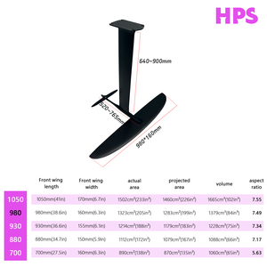 Axis Foils HPS 980 ไฮโดรฟอยล์คาร์บอนประสิทธิภาพสูง บอร์ด 1283 ตารางเซนติเมตร ปีกหน้า WingFoil สำหรับเล่น Sup Surfing Foiling Hydrofoil Kitefoil HPS Li - Product Image 4