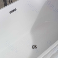 Baignoire autoportante moderne d'intérieur de luxe de surface solide de tourbillon de mode de vente chaude d'acrylique