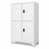 Gabinete de Acero Seguro de Cuatro Compartimentos con Doble Cerradura Electrónica por Contraseña, Recubrimiento en Polvo, Patas de Soporte Elevadas y Gran Capacidad de Almacenamiento