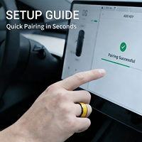 Anillo Inteligente Tesla con NFC, Cerámica y Epoxi, Resistente al Agua IP68, Sin Batería, Desbloqueo para Modelos 3, Y, S, X, Enchufable, 1 Año de Garantía, Negro y Blanco