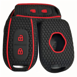 Coque de <span class=keywords><strong>protection</strong></span> en silicone noire avec ligne rouge pour clé de voiture <span class=keywords><strong>Renault</strong></span>, étui de clé d'origine durable - Product Image 4
