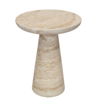 Table basse mobile de style nordique en faux travertin pour salon, hôtel, maison d'hôtes ; Table design haut de gamme légère et luxueuse
