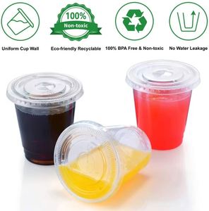 Gobelets en plastique PET jetables transparents de 8 oz avec couvercles pour bubble tea et boissons froides - Product Image 3