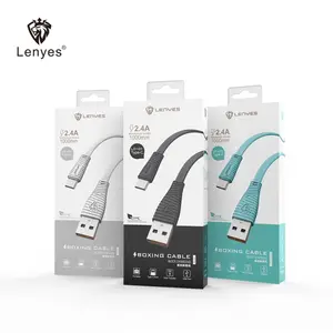 Lenyes LC101 Usb充电器电缆手机2.4A磁性c型快速充电器电缆