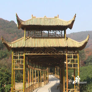 Bamboo Pavilion Chinese Style Arches Pergola Bridge Eco Friendly Manual Construction Decorative Gallery Diameter 4-7M - Product Image 1