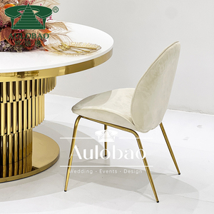 Modern <b>Velvet</b> Metal <b>Dining</b> <b>Chairs</b> for Hotel Restaurant Outdoor Use-Luxury <b>Dining</b> Furniture - Product Image 3