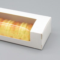 Boîte d'emballage rectangulaire en carton blanc pour tarte aux œufs, gâteau à la pâte de haricots, biscuits, gâteaux, dim sum, à emporter, pour pâtisserie