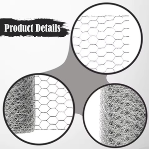 Grillage de jardin durable en rouleau, en fil métallique argenté, pour clôture de poulailler, parterres de fleurs et animaux domestiques - Product Image 1