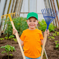 Unicornio resistente Real niños de madera de 70 pulgadas jardinería herramienta para las manos pequeñas de niño y niña