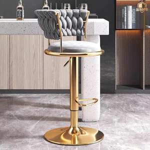 Chaises de bar avec tabourets surélevés, chaises de comptoir de bar à hauteur réglable, luxe léger, chaises hautes tendance - Product Image 6