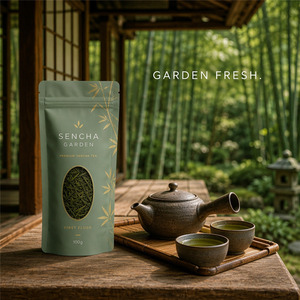 Sachet <span class=keywords><strong>de</strong></span> thé vert japonais Sencha avec fenêtre, refermable, à fond plat, <span class=keywords><strong>pour</strong></span> emballage alimentaire <span class=keywords><strong>de</strong></span> thé en vrac, bio, cuit à la vapeur, idéal <span class=keywords><strong>pour</strong></span> cadeau - Product Image 6