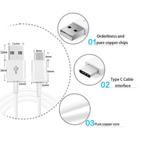 Kabel Data USB ke Type C 3A Pengisian Cepat Berkualitas Tinggi Harga Grosir untuk Ponsel Samsung Android, Earphone, Power Bank