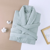 Peignoir épais en tissu gaufré pour hôtel cinq étoiles, super absorbant, unisexe, pour adultes, vêtements de nuit quatre saisons, peignoir gaufré avec logo personnalisé