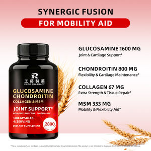 Capsules de <span class=keywords><strong>Glucosamine</strong></span> <span class=keywords><strong>HCl</strong></span> OEM/ODM, 120 unités, Compléments alimentaires pour la santé des articulations et des os, Végétaliens, Biologiques, Faibles en glucides, Halal, Pour femmes enceintes - Product Image 2
