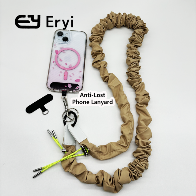 Adjustable Universal Polyester Phone Lanyard Necklace Convenient Crossbody Keychain with Patch Mobile Phone Straps