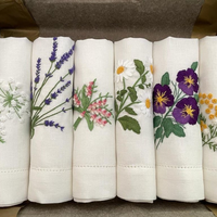 Serviettes en coton imprimées bohèmes carrées 1 pièce personnalisables, très résistantes, décoration de table, faites à la main, lavables en machine