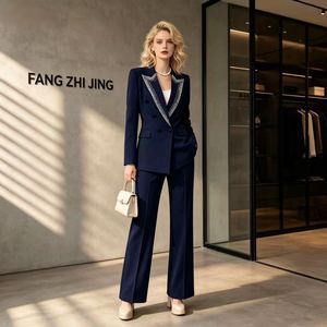 Elegante Traje de Dos Piezas <span class=keywords><strong>Verde</strong></span> <span class=keywords><strong>Lima</strong></span> para Verano, <span class=keywords><strong>Blazer</strong></span> Transpirable y Pantalones de Pierna Recta con Botones y Adornos de Pedrería - Product Image 5