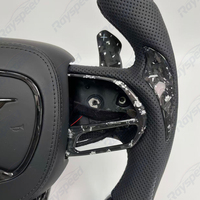 Accessoires de voiture, volant personnalisé en fibre de carbone forgée noire avec LED Rpm pour Dodge Charger Challenger Hellcat SRT RT 392 Durango