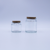Vente en gros d'usine, haute qualité, vente directe, verre ambré transparent vert, 100 ml, 200 ml, pot à bougie avec couvercle en liège