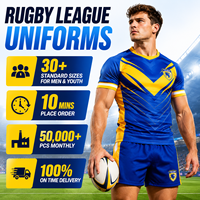 Seragam Rugby Sublimasi Kustom Tim Australia Liga Union, Kaos dan Celana Pendek untuk Pertandingan, Pakaian Olahraga Poliester
