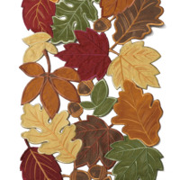 Décoration de salle à manger pour Thanksgiving OWENIE, chemin de table brodé de luxe avec feuilles d'érable, 13x70 pouces