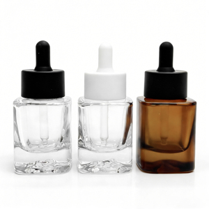MLM Makeup OEM Supplier Custom Logo Private Label High-end Cosmetic Empty Bottles LOW MOQ <b>Flat</b>-bottomed Dropper Glass Bottle - Product Image 1
