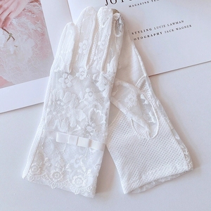 Guantes <span class=keywords><strong>de</strong></span> verano para mujer, guantes <span class=keywords><strong>de</strong></span> encaje con protección solar, protección UV, guantes sexys suaves <span class=keywords><strong>de</strong></span> dedo completo para boda, para chicas - Product Image 3