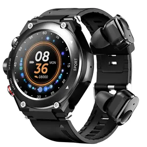 Smart Watch Earphone Men TWS 2 in 1 Bluetooth Call Headset Wireless Music Play Earbuds Sport Fitness Smartwatch