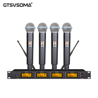 Mikrofon Genggam Dinamis Nirkabel GTSVSOMA BK6400 dengan Peredam Kebisingan Pola Kardioid Konstruksi Logam Konektor XLR
