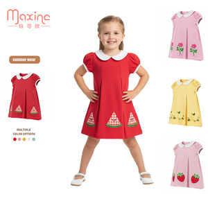 Abito Primaverile per <span class=keywords><strong>Bambina</strong></span> con Colletto Rovesciato Stile Occidentale con Applicazione di Rosa Carina Personalizzato dalla Fabbrica - Product Image 4