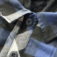 Kustom kemeja flanel lengan panjang pria, baju kotak-kotak kancing bawah tebal musim gugur dan dingin