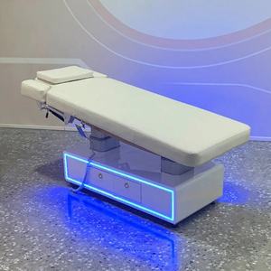 Lit de massage électrique multi-moteurs Wss, réglable, 4 moteurs, salon de beauté, salon de soins du visage, spa, avec rangement et éclairage LED - Product Image 3